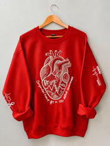 Women's casual heart disease awareness sweatshirt