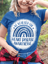 Women's Heart Disease Awareness Print T-shirt