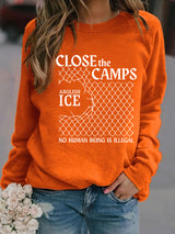 Women's  Abolish ICE  Close The Camps  Printed  Sweatshirt