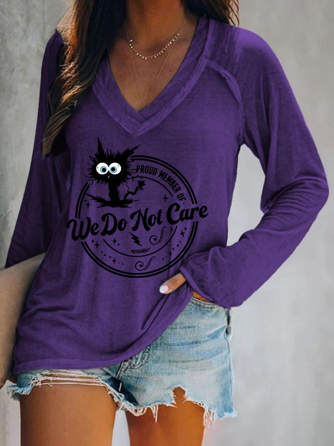 Women's  V-neck Retro Funny Proud Member Of  Club Menopause Perimenopause Print T-Shirt