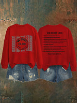Women's  Retro Funny Proud Member Of Club We Do Not Care Menopause Perimenopause Print   Sweatshirt