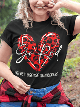 Women's Heart Disease Awareness Print T-shirt