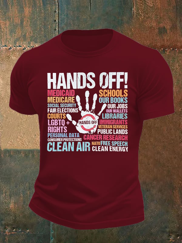 🔥Buy 3 Get 15% Off🔥Men's  HANDS OFF!  Print T-Shirt