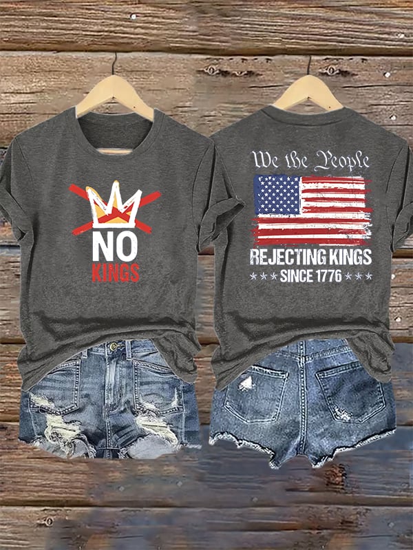 🔥Buy 3 Get 15% Off🔥Women's  No Kings, Rejecting Kings Since 1776, We The People T-Shirt
