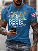 🔥Buy 3 Get 15% Off🔥Men's Retro Resist No Kings In America Since 1776 Print T-Shirt
