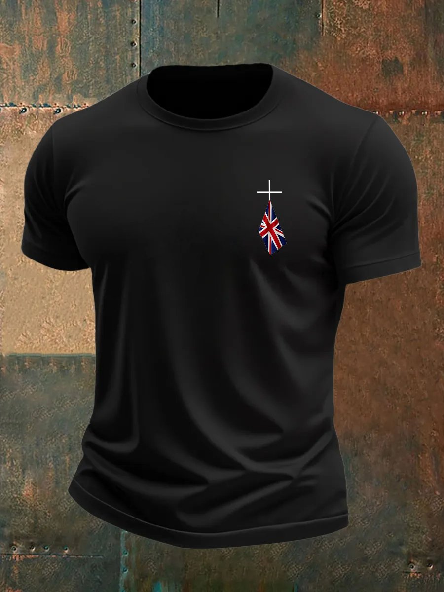 Men's Union Jack Print Crew Neck T-Shirt