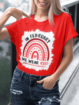 Women's Heart Disease Awareness Print T-shirt
