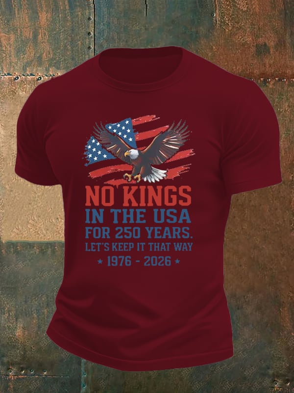🔥Buy 3 Get 15% Off🔥Men's   No Kings USA Patriotic Tee ,250 Years of Democracy printed T-shirt