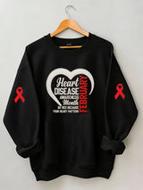 Women's casual heart disease awareness sweatshirt