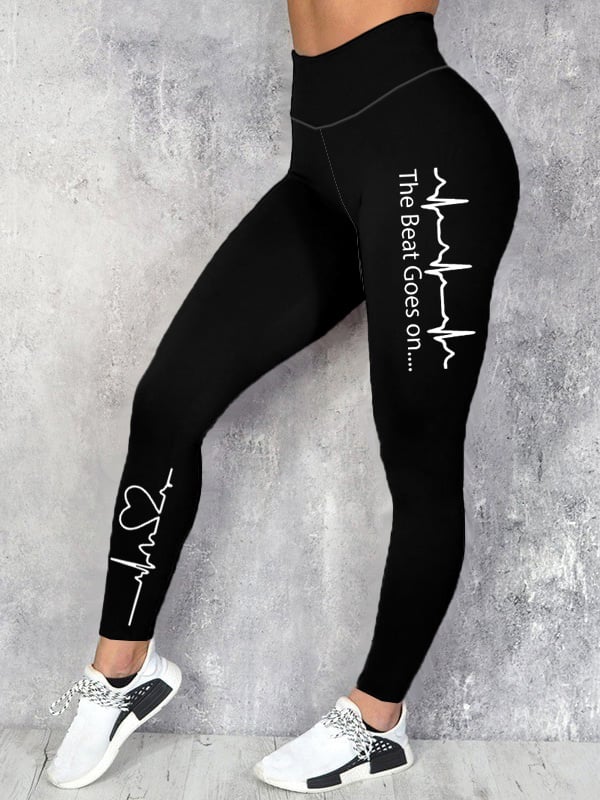 Women's Heart Disease Awareness Print Leggings