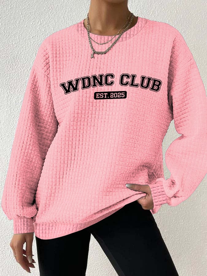 🔥Buy 3 Get 15% Off🔥Retro Funny Funny WDNC Club Est. 2026 Menopause Perimenopause Print Textured Sweatshirt