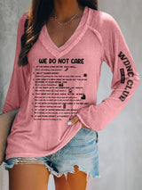 V-neck Retro Funny WDNC Menopause Perimenopause Print T-Shirt