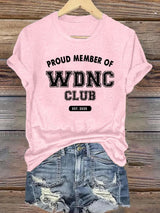 Women's Retro Funny Proud Member Of Club We Do Not Care Menopause Perimenopause Print  T-Shirt