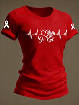 Women's go red Print Casual T-Shirt