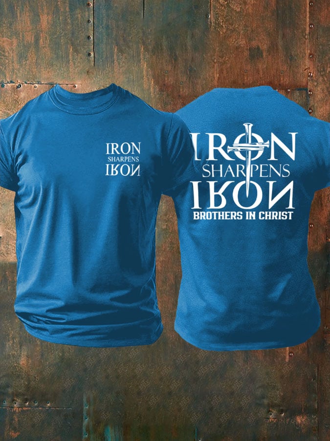 🔥Hot Sale Picks 🔥Men's Iron Sharpen Iron Printed Christian T-shirt