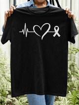 Women's Heart Disease Awareness Print T-shirt