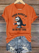🔥Buy 3 Get 15% Off🔥Women's Retro Funny Proud Member Of Club We Do Not Care Menopause Perimenopause Print  T-Shirt