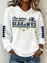 Women's Football Print Hoodie Sweatshirt