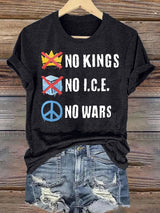 🔥Buy 3 Get 15% Off🔥Women's  No Kings  Print  T-Shirt