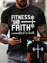 Men's Faith Cross Printed Casual T-shirt