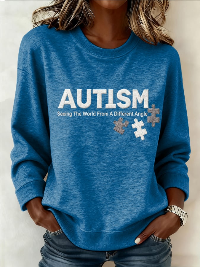 Women's Retro Autism Awareness   Print Hoodie