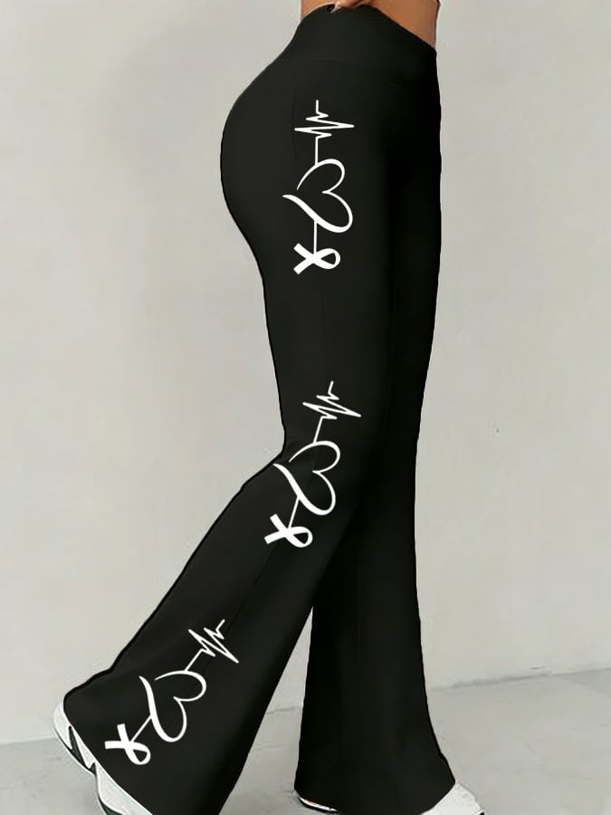 Women's Heart Disease Awareness Printed High-Stretch Leggings