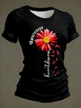 Women's Heart Disease Awareness Crewneck T-shirt
