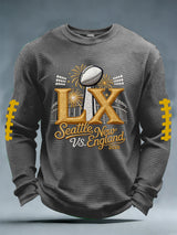 Men's Football Printed Waffle Top