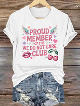 Women's  Retro Funny Proud Member Of Club Menopause Perimenopause Print T-Shirt