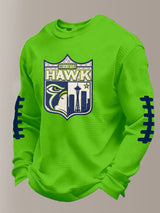 Men's Football Printed Waffle Top