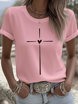Women's Faith Print Round Neck T-shirt