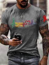Men's casual heart disease awareness T-shirt