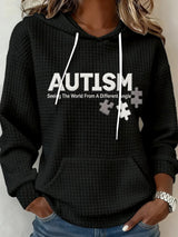 Women's Retro Autism Awareness Print Hoodie