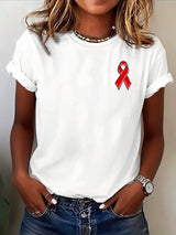 Women's Heart Disease Awareness Print T-shirt