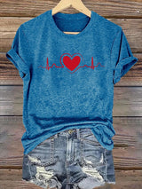 Women's Heart Disease Awareness Print T-shirt