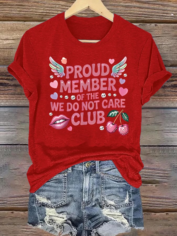 Women's  Retro Funny Proud Member Of Club Menopause Perimenopause Print T-Shirt