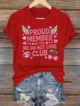 Women's  Retro Funny Proud Member Of Club Menopause Perimenopause Print T-Shirt