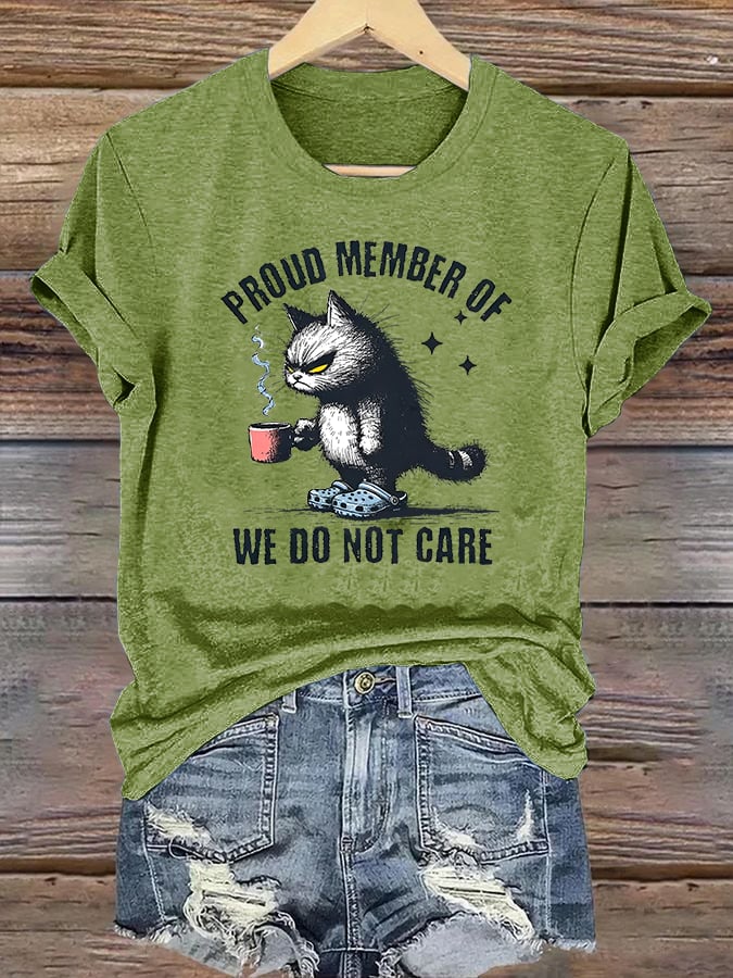 🔥Buy 3 Get 15% Off🔥Women's Retro Funny Proud Member Of Club We Do Not Care Menopause Perimenopause Print  T-Shirt