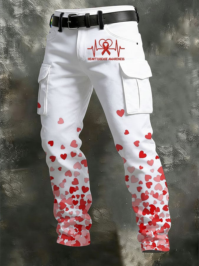 Men's Casual Heart Disease Awareness  Pants