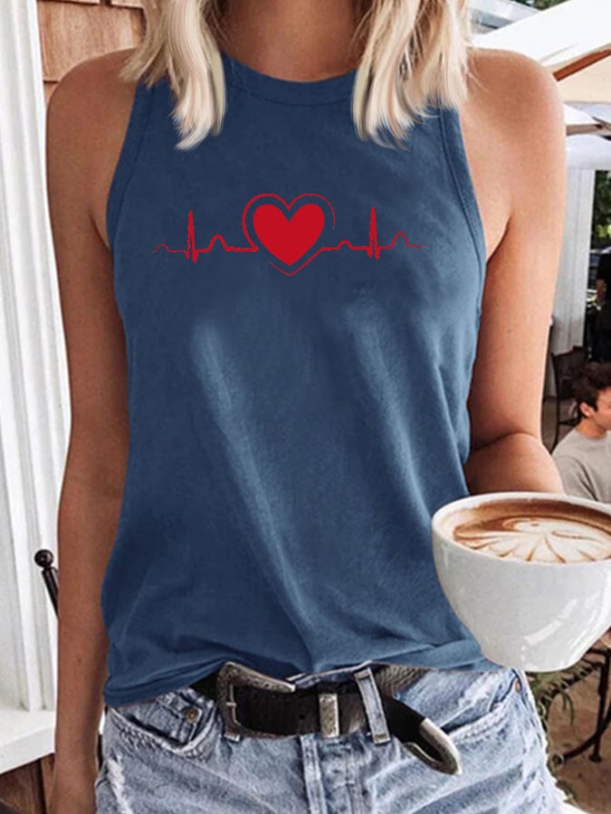 Women's Heart Disease Awareness Printed Vest