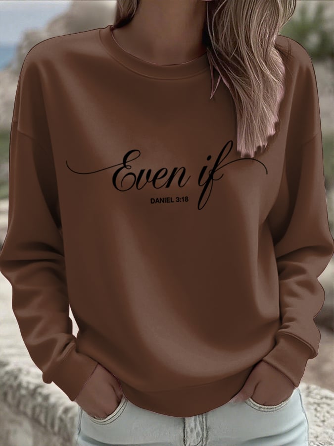 Women's Even If  Faith Print Hoodie