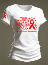 Women's Heart Disease Awareness Crewneck T-shirt
