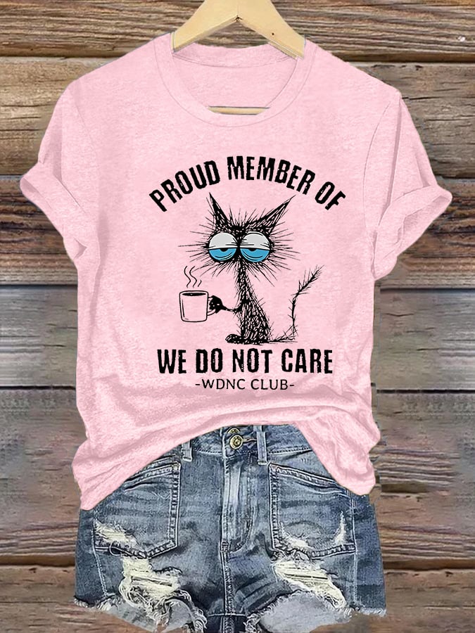 🔥Buy 3 Get 15% Off🔥Women's Retro Funny Proud Member Of Club We Do Not Care Menopause Perimenopause Print  T-Shirt