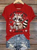 Women's  Cute little raccoon for Women's WDNC Menopause & Perimenopause Printed T-shirt